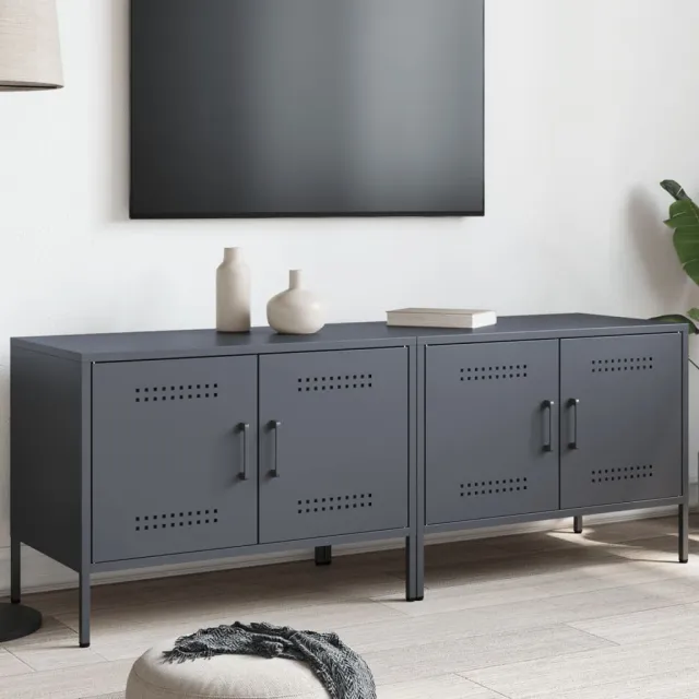 vidaXL Tv-meubelen 2 st 68x39x50,5 cm staal antracietkleurig, foto 2