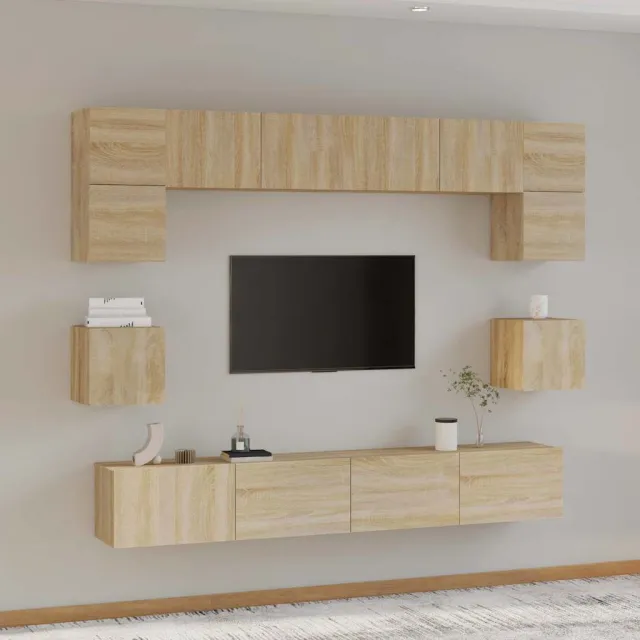 vidaXL 8-delige Tv-meubelset bewerkt hout sonoma eikenkleurig, foto 2