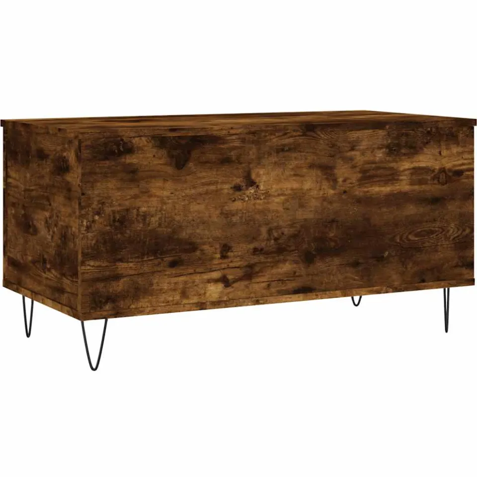 vidaXL Salontafel 90x44,5x45 cm bewerkt hout gerookt eikenkleurig