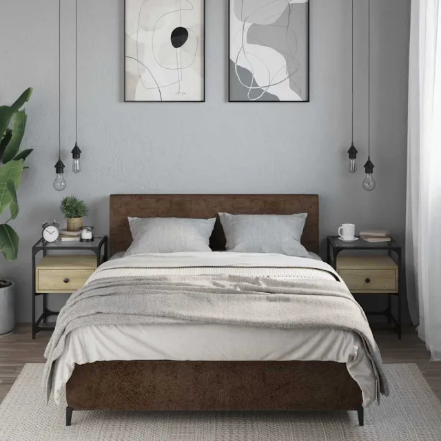 vidaXL Nachtkastjes 2 st 40x31x50 cm bewerkt hout sonoma eikenkleurig, foto 3