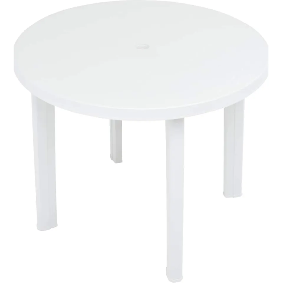 vidaXL Tuintafel 89 cm kunststof wit, foto 3