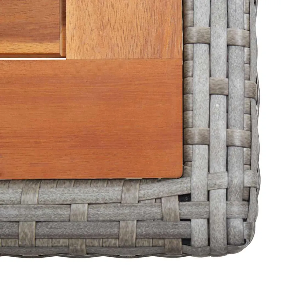 vidaXL Tuintafel poly rattan en massief acaciahout antraciet, foto 4