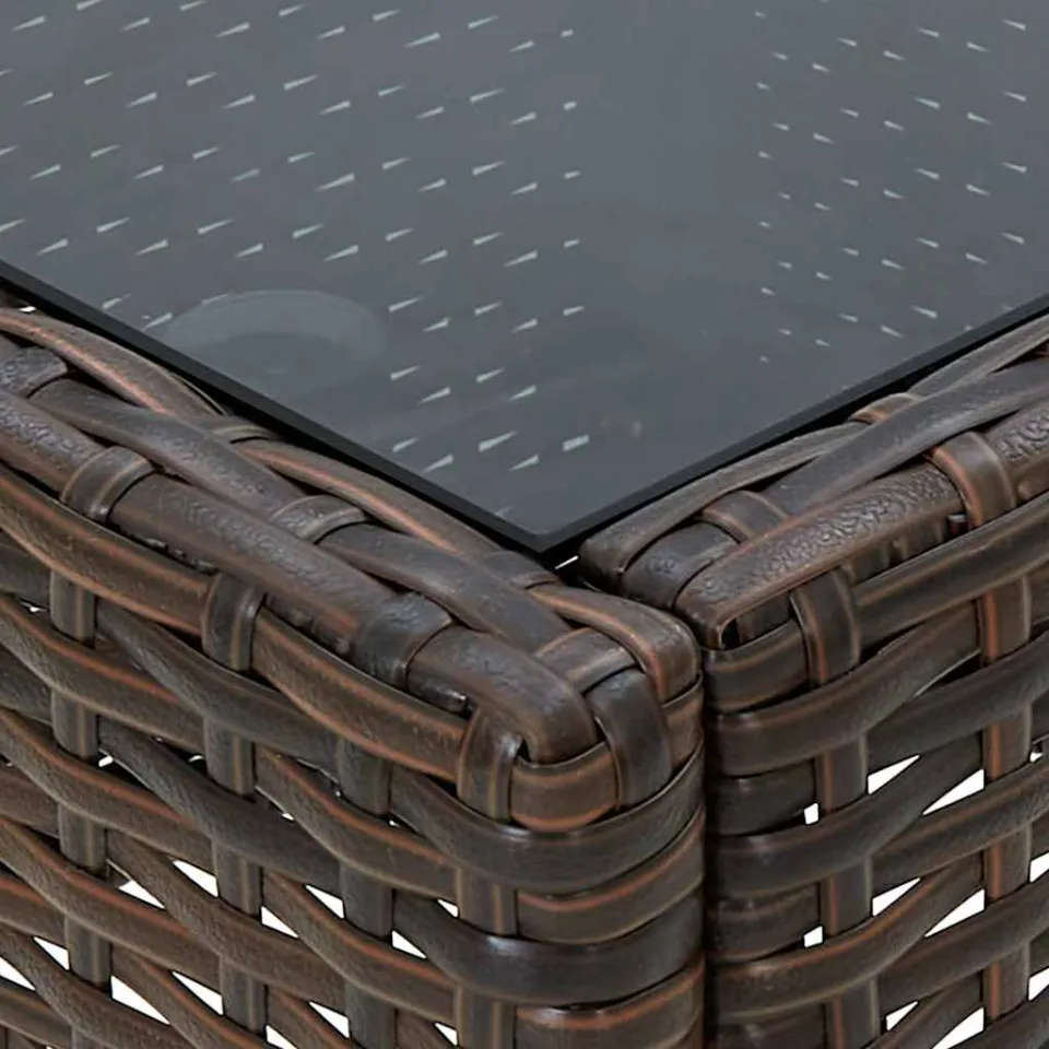 vidaXL Tuintafel 75x40x37 cm poly rattan bruin, foto 4