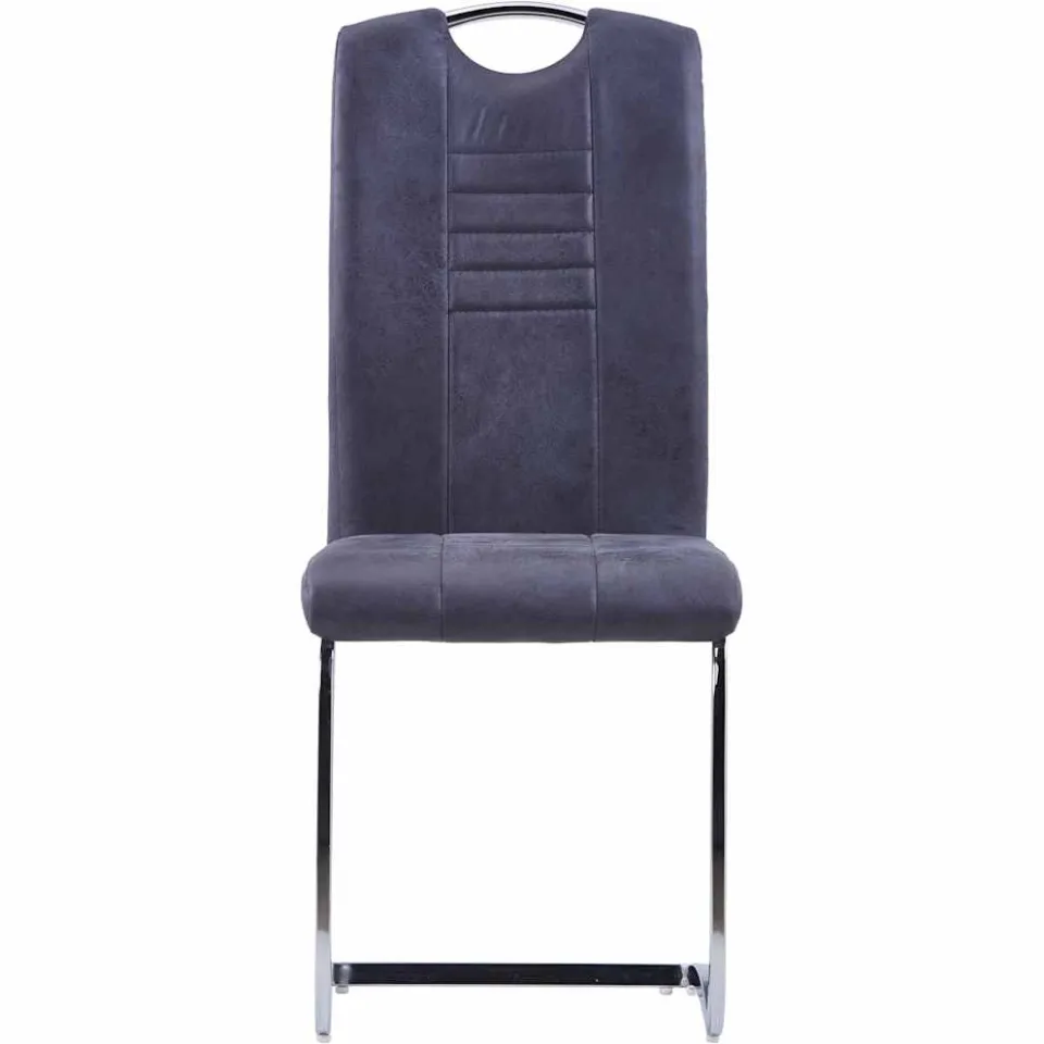 vidaXL Eetkamerstoelen 2 st kunstsuède grijs, foto 3