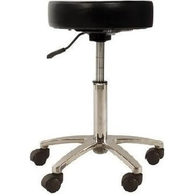 Novicum Cura tabouret zwart met medium gasveer zadelkruk kappersfiets kapperskruk