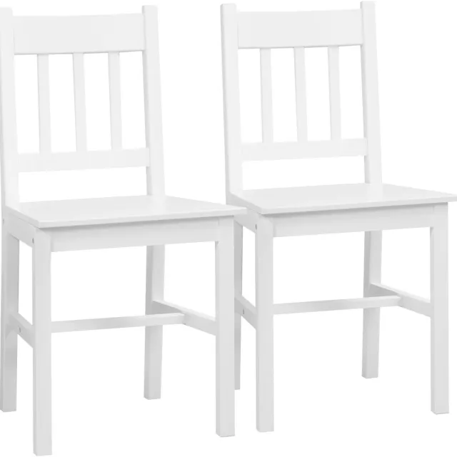 Homcom Eetkamerstoel-Hout-41x46,5x85,5cm-Wit