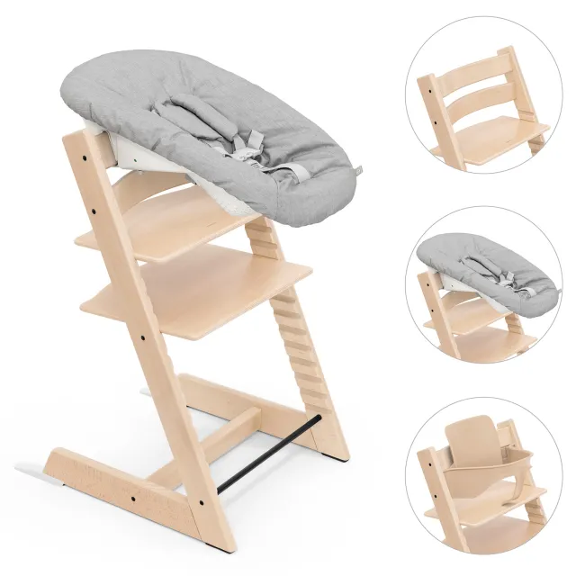 Stokke Tripp Trapp bundel kinderstoel met newbornset en babyset Beige