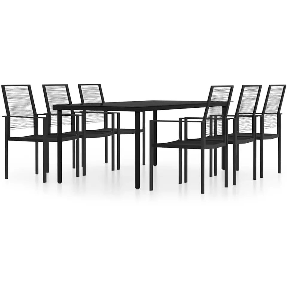 vidaXL 7-delige Tuinset zwart, foto 3