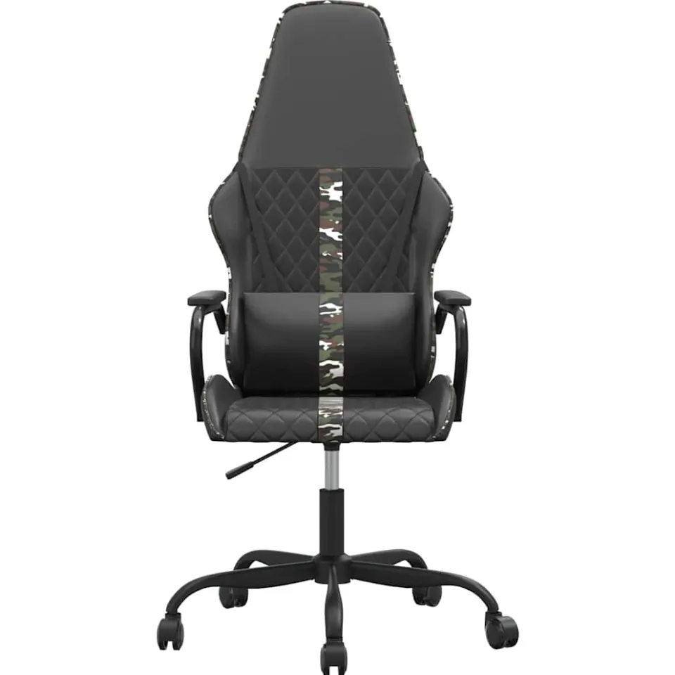 vidaXL Massage gamestoel kunstleer camouflage en zwart Meerkleurig