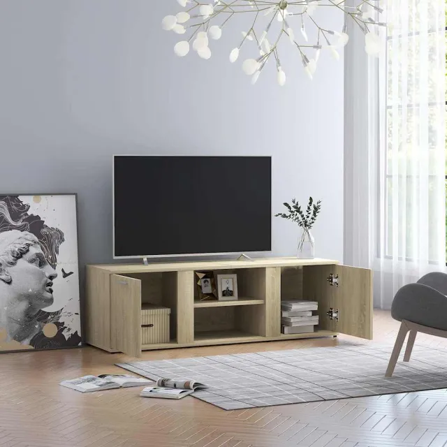 vidaXL Tv-meubel 120x34x37 cm bewerkt hout sonoma eikenkleurig, foto 2