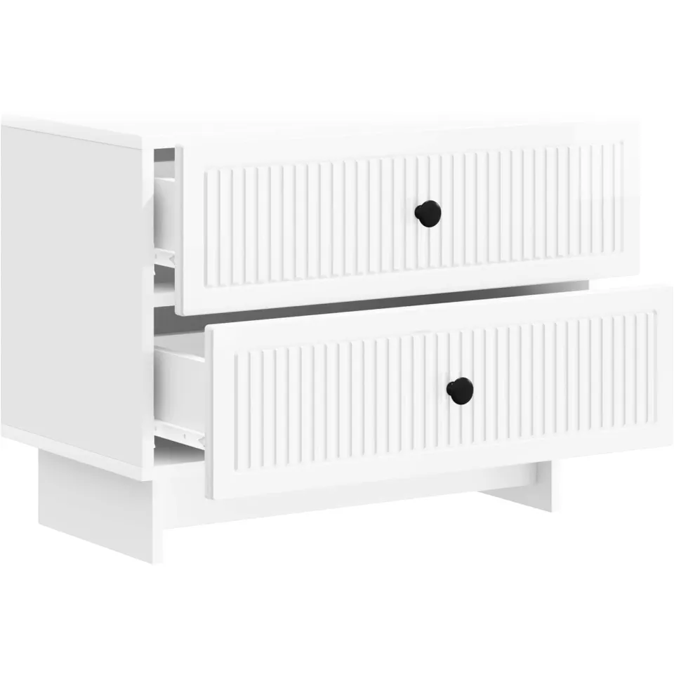 vidaXL Nachtkastje Hoogglans Wit 62 x 34,5 x 47,5 cm Bewerkt hout, foto 3