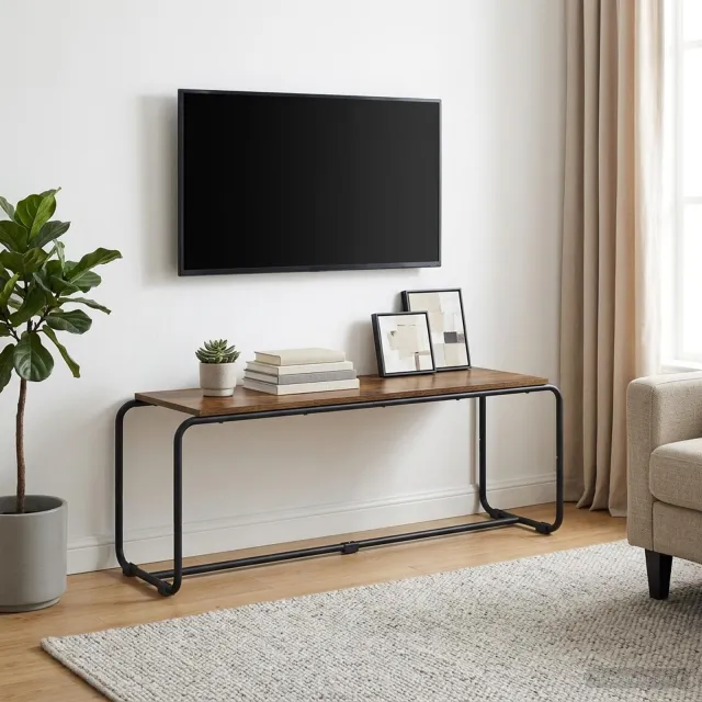 vidaXL TV-standaard 113.5 x 35.5 x 42 cm Gerookt eiken Bewerkt hout Bruin