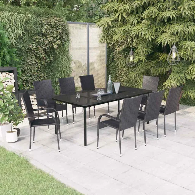 vidaXL 9-delige Tuinset zwart, foto 2