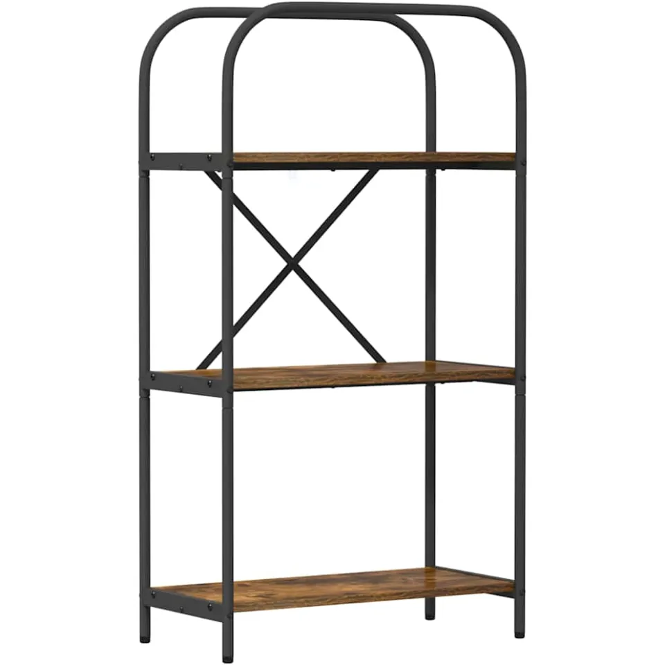vidaXL Boekenkast 3-laags 60 x 30 x 109 cm Bewerkt hout Gerookt eiken Bruin