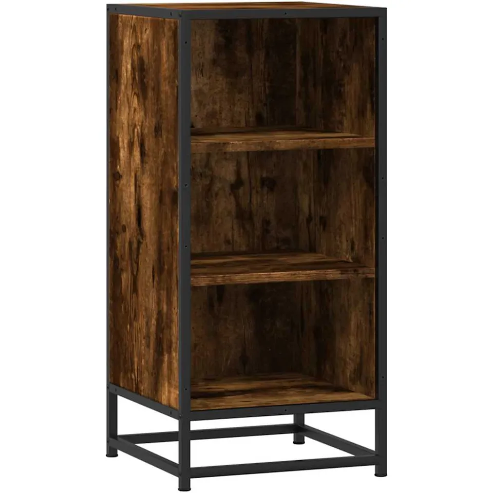 vidaXL Dressoir 35,5x35x76 cm bewerkt hout en metaal gerookt eiken, foto 3