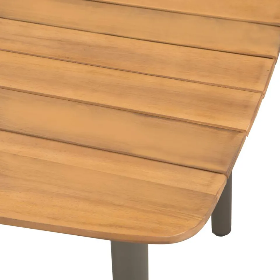 vidaXL Tuintafel 150x90x72 cm massief acaciahout en staal, foto 4