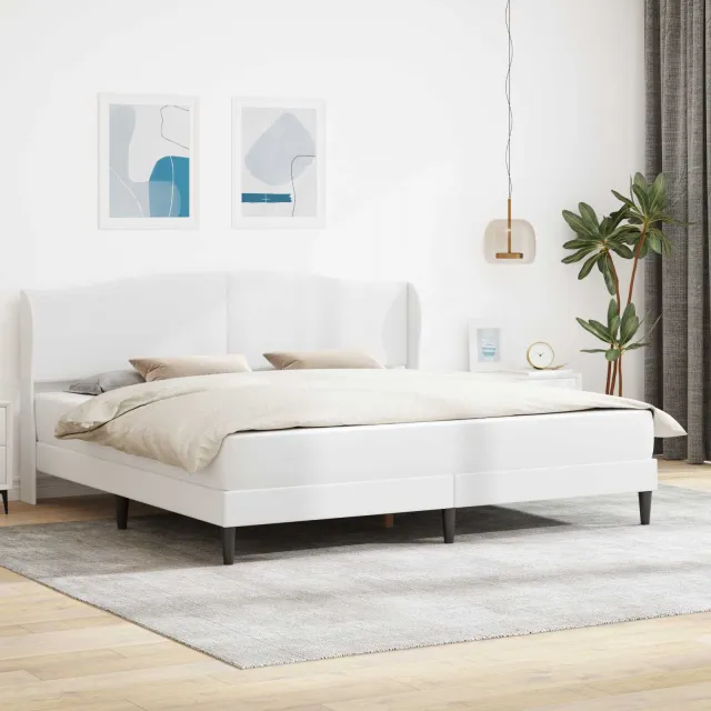 vidaXL Bedframe met matras Wit 200 x 200 cm Kunstleer