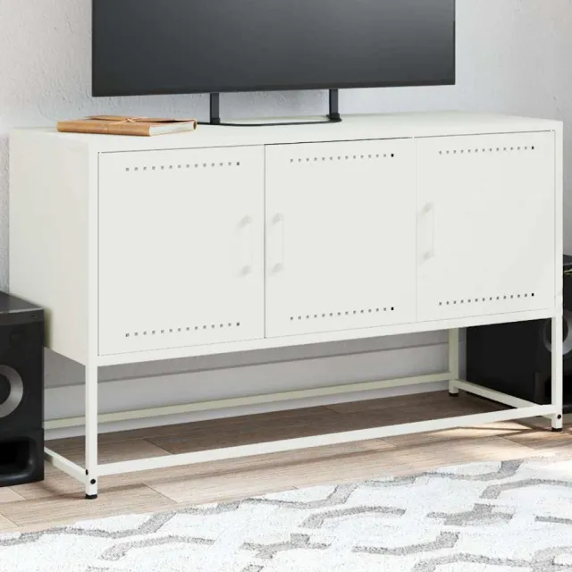 vidaXL Tv-meubel 100,5x39x60,5 cm staal wit, foto 2