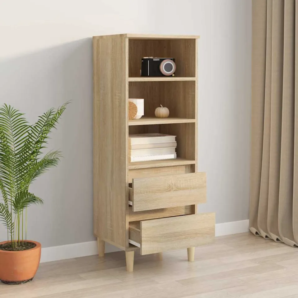 vidaXL Hoge kast 40x36x110 cm bewerkt hout sonoma eiken, foto 3