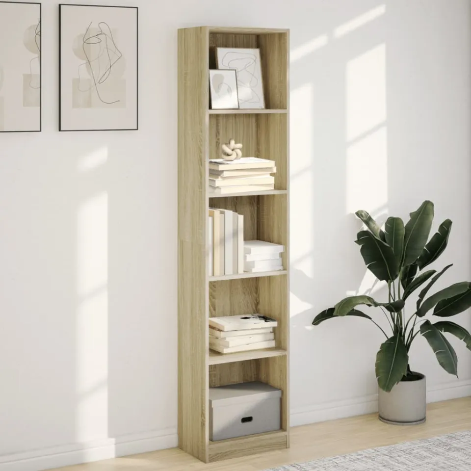 vidaXL Boekenkast 40x24x176 cm bewerkt hout sonoma eikenkleurig, foto 2