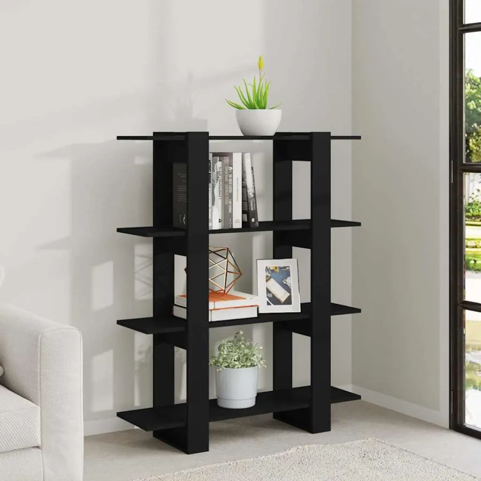 vidaXL Boekenkast/kamerscherm 100x30x123,5 cm zwart, foto 3
