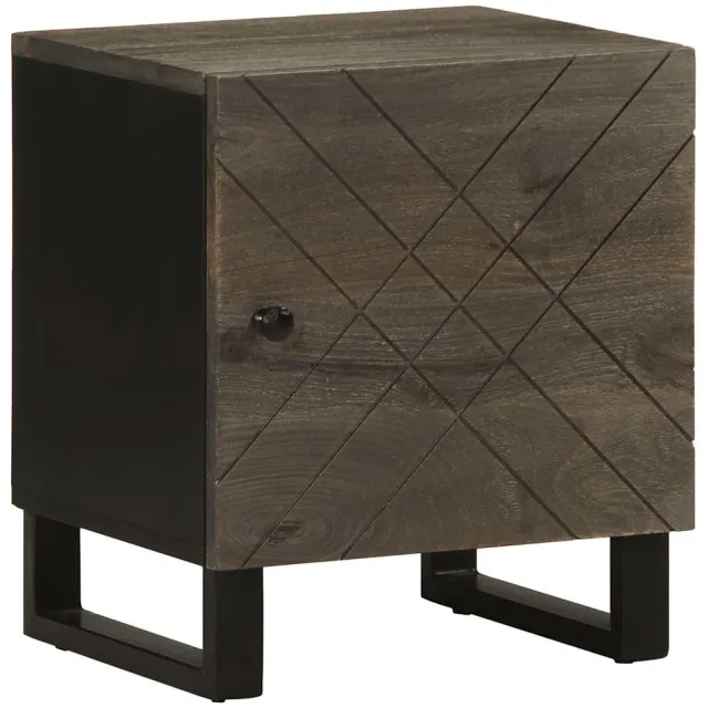 vidaXL Nachtkastjes 2 st 40x33x46 cm massief mangohout zwart, foto 2