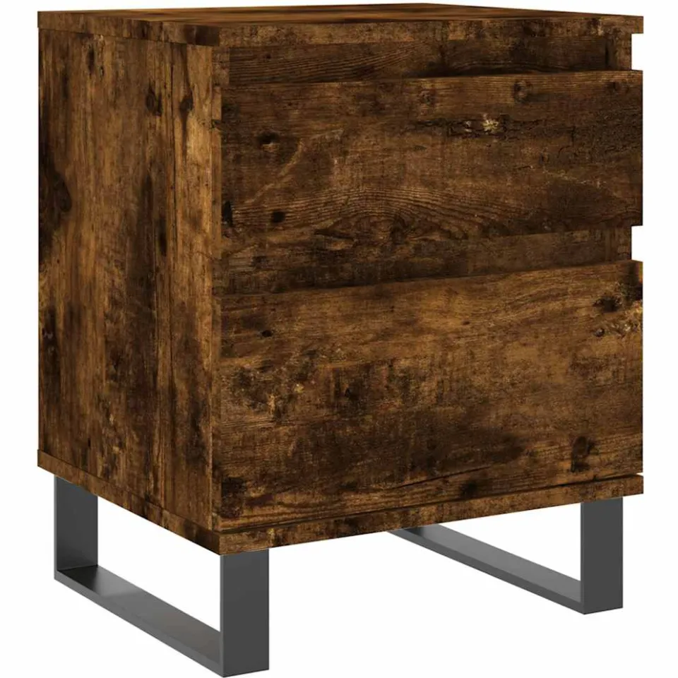 vidaXL Nachtkastje 40x35x50 cm bewerkt hout gerookt eikenkleurig, foto 3