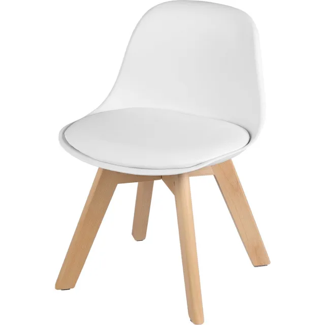 Bolt Edge Kinderstoel - Eetkamerstoel - Wit - Zithoogte 33cm - Kinderfauteuil