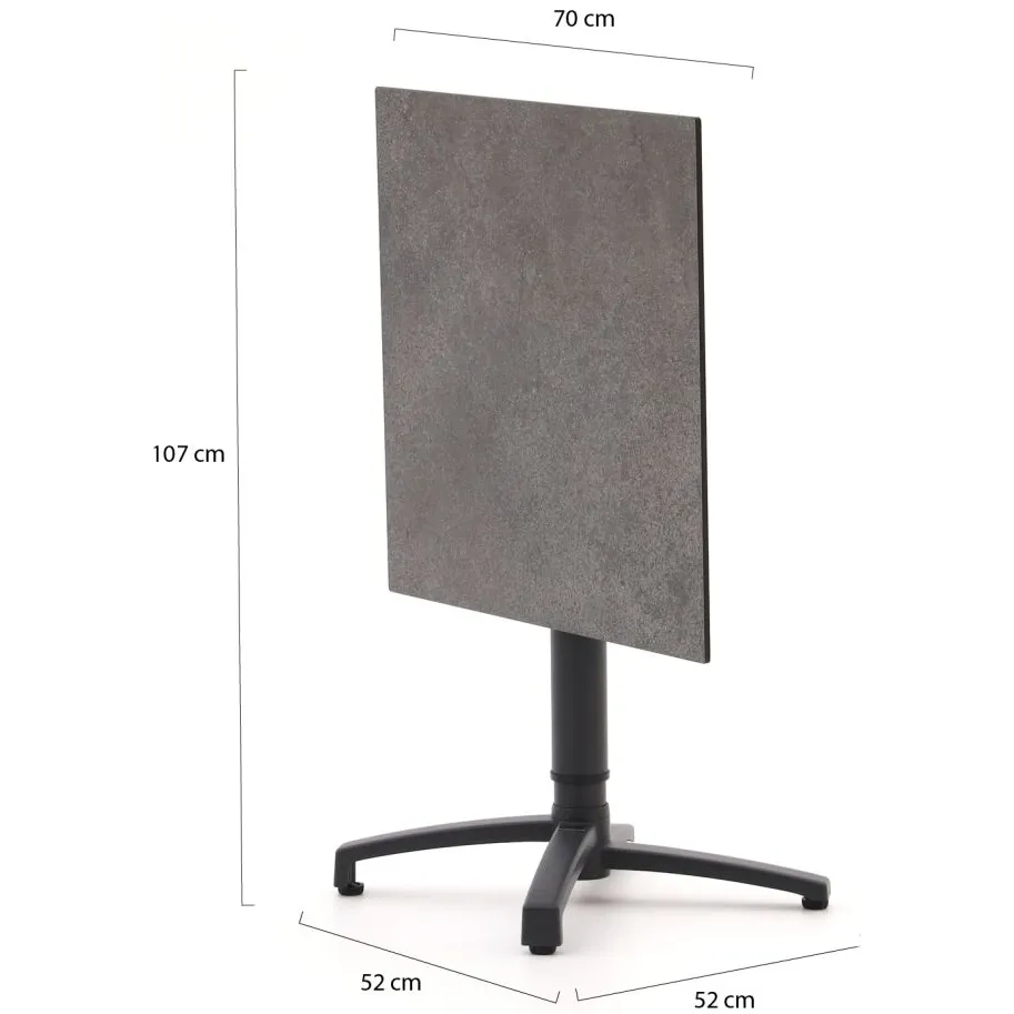 Forza Furniture Forza Sile/Canzo 70cm dining tuinset 3-delig verstelbaar zwart, foto 4