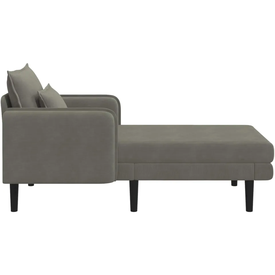 vidaXL Grote chaise longue Lichtgrijs Katoenen stof, foto 4