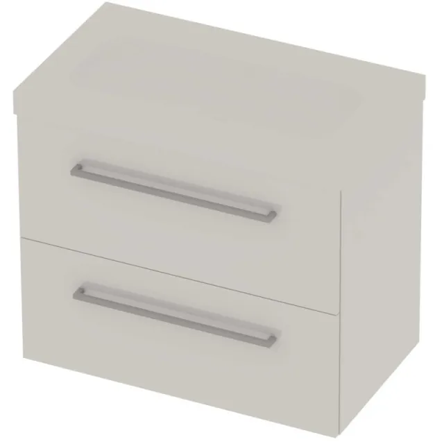 Basic-Line Moby 46 Badmeubelset Polystone Zonder Kraangat 80x46x66 cm Ice White Mat Wit