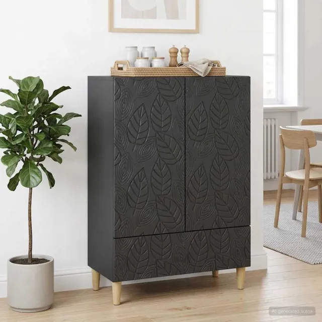 vidaXL Dressoir Zwart 66 x 34,5 x 95 cm Bewerkt hout, foto 2