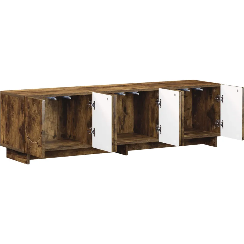 vidaXL tv-meubel 140 x 34,5 x 40 cm Gerookt eiken Bewerkt hout Bruin
