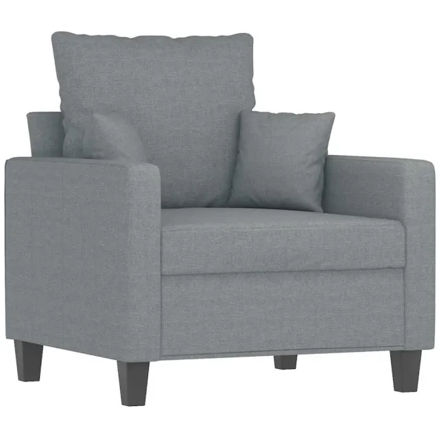 vidaXL Fauteuil - 60 - cm - stof - lichtgrijs