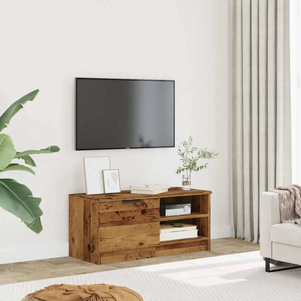 vidaXL Tv-meubel 80x35x36,5 cm bewerkt hout oud houtkleurig bruin, foto 2