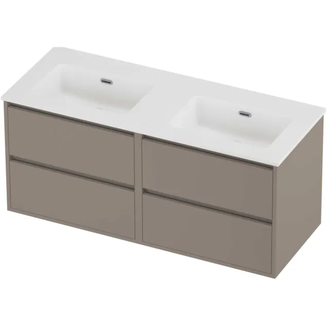 Proline Tribute Badmeubelset Porselein Elegant Dubbel 120x46x54 cm Mat White Clay Beige
