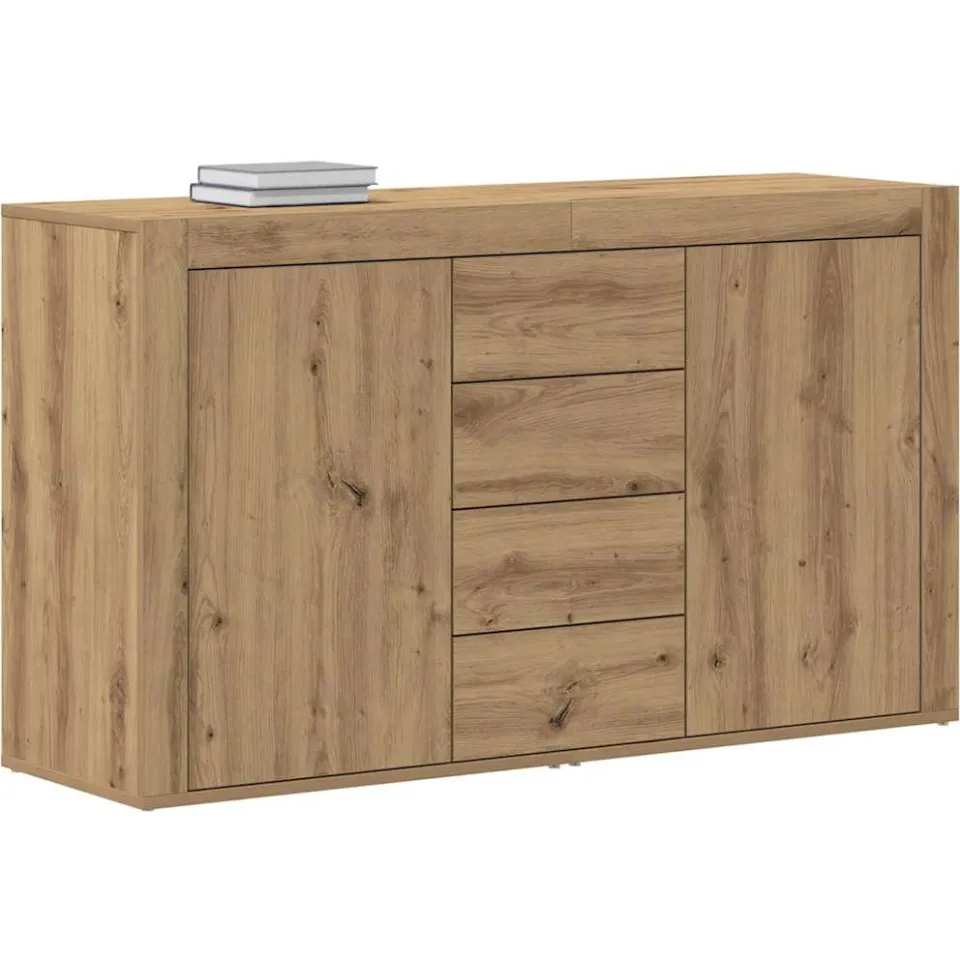 vidaXL Dressoir Artisan Eiken 120 x 36 x 69 cm Bewerkt hout Bruin