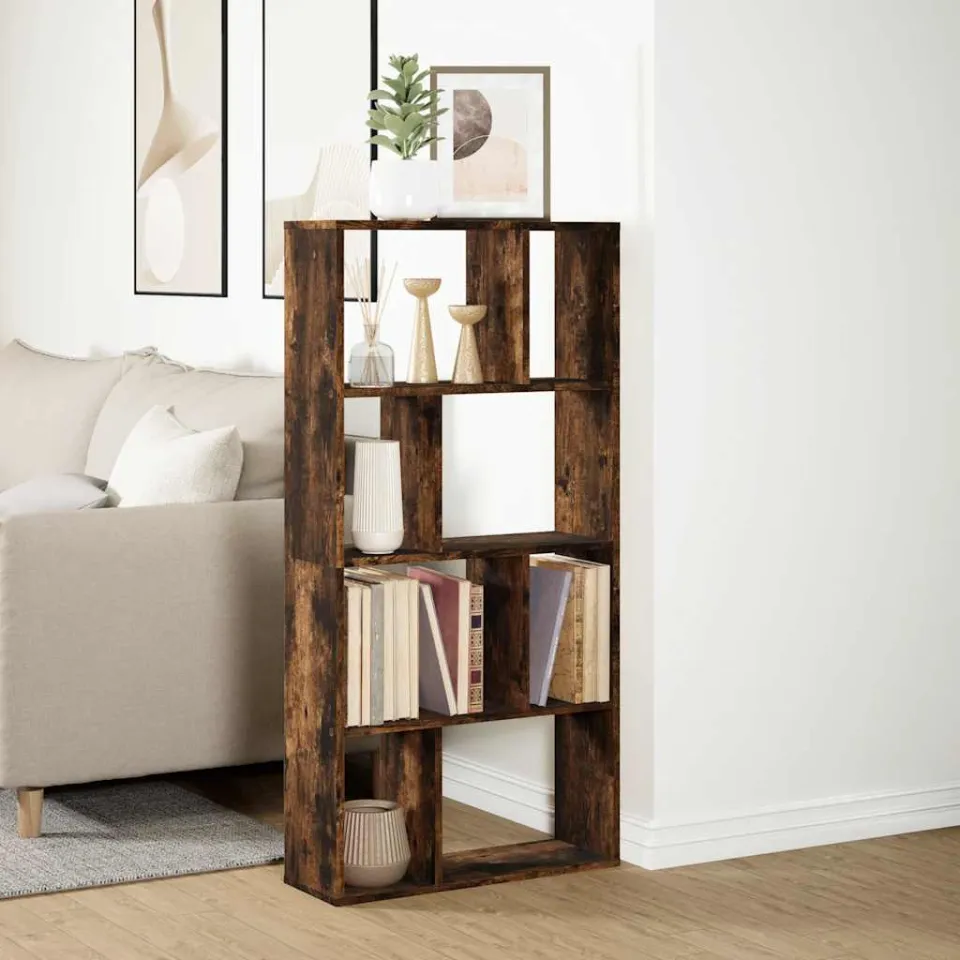 vidaXL Boekenkast 60x20x120,5 cm bewerkt hout gerookt eikenkleurig, foto 4