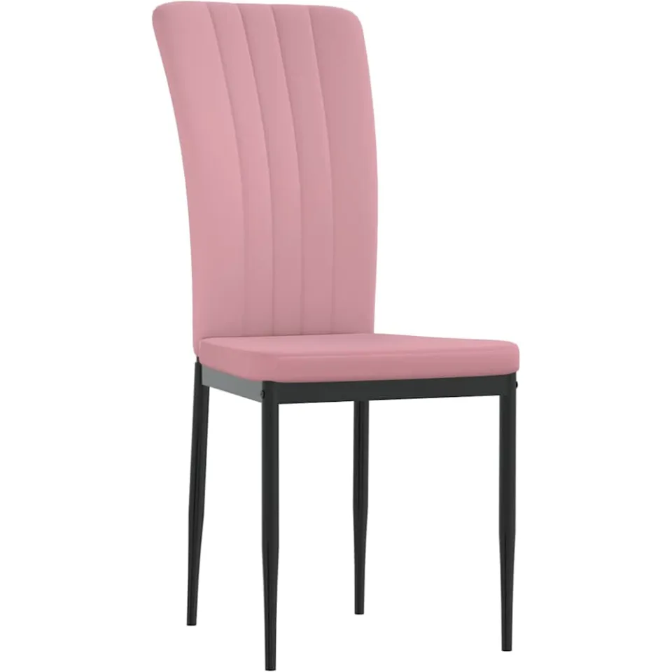 vidaXL Eetkamerstoelen 4 st fluweel roze, foto 3