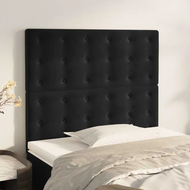 vidaXL Hoofdbord zwart 90x5x118/128 cm fluweel