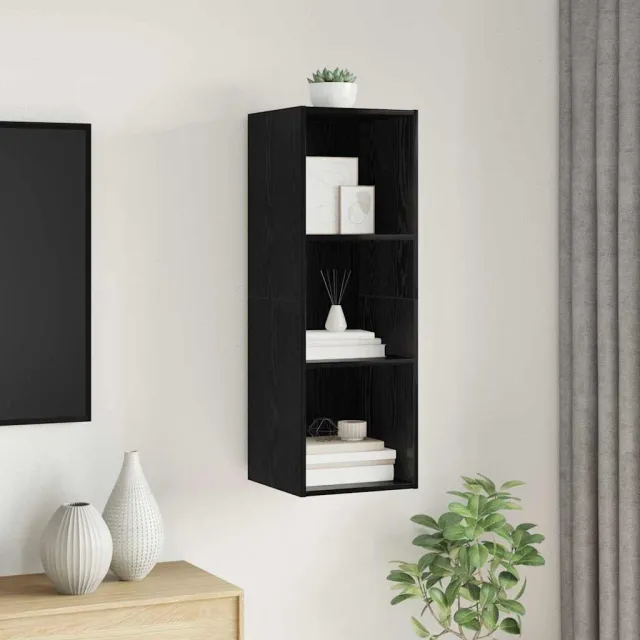 vidaXL Tv-meubelset 37 x 37 x 107 cm Zwart Eiken Bewerkt hout, foto 2