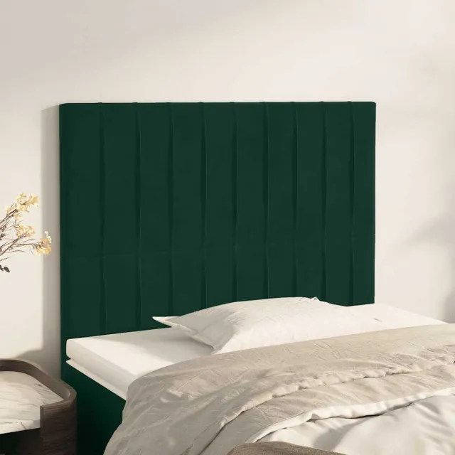 vidaXL Hoofdbord donkergroen 100x5x118/128 cm fluweel groen