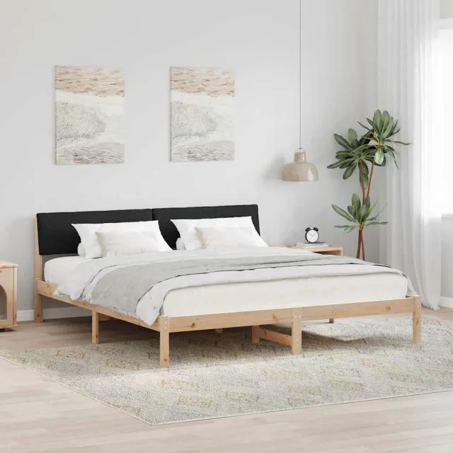 vidaXL Bedframe Bruin en zwart 200 x 200 cm Massief grenenhout