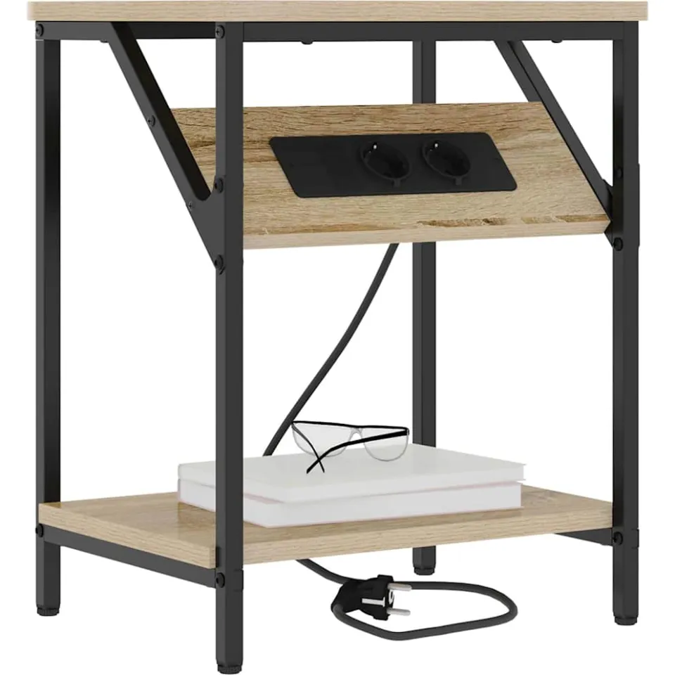 vidaXL Nachtkastje 2 st Sonoma Eiken 38 x 30 x 48 cm Bewerkt hout Bruin