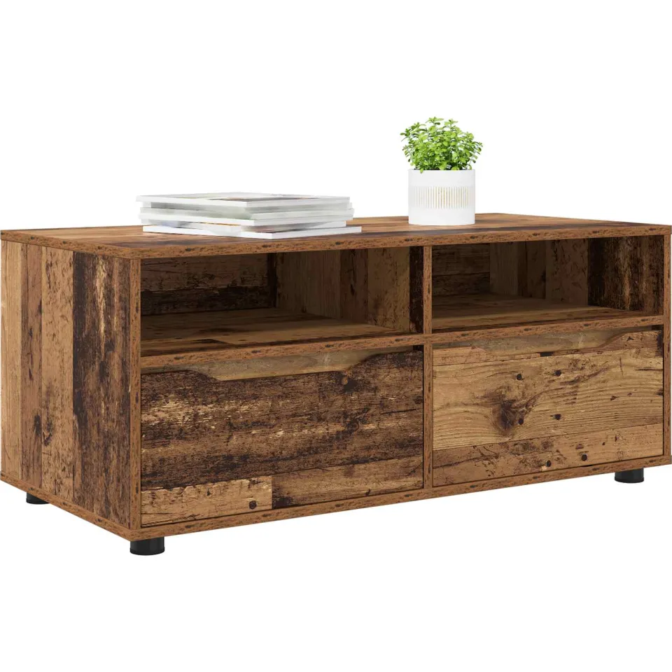 vidaXL TV-kast 100 x 48 x 43 cm Oud Hout Bewerkt hout Bruin