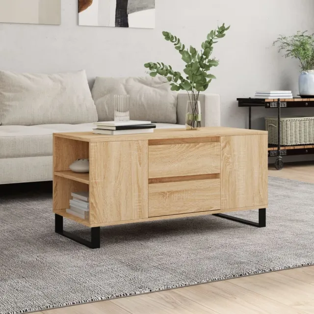 vidaXL Salontafel 102x44,5x50 cm bewerkt hout sonoma eikenkleurig, foto 2