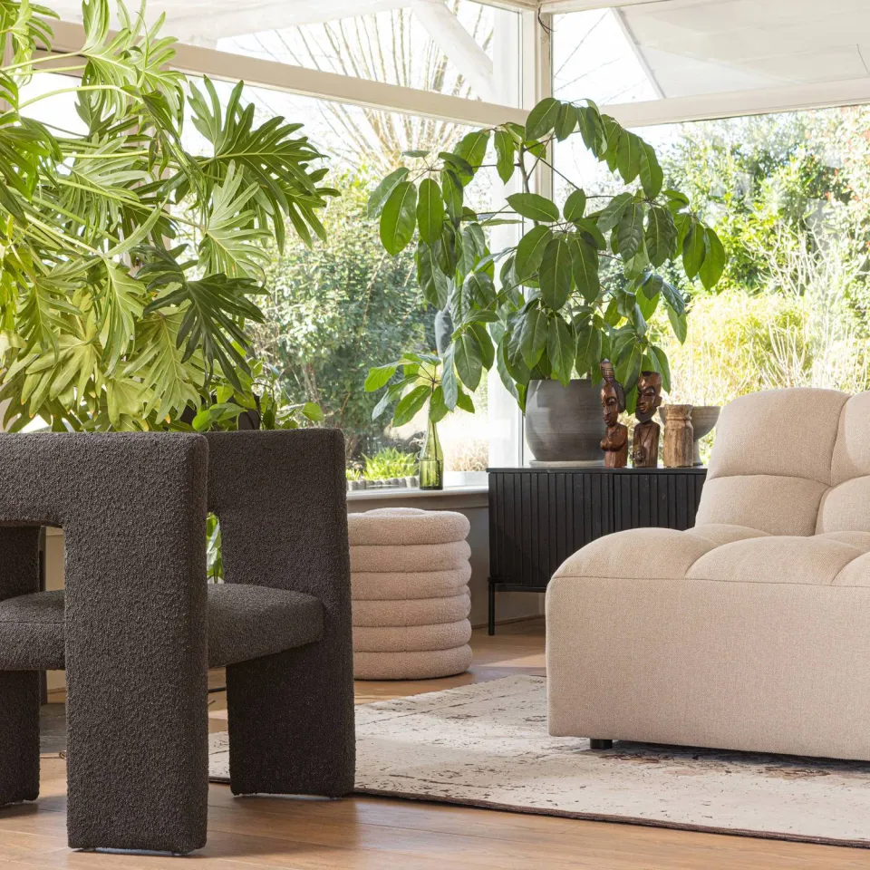 WOOOD Tiwa Fauteuil - Bouclé - Beige - 70x64x64, foto 5