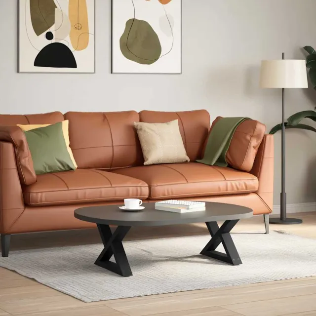 vidaXL Salontafelpoten 2 st 50x(30-31,3) cm staal zwart
