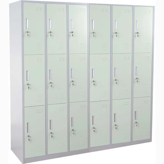 MCW Locker Boston T829, lockerkast kluisje, metaal 18 vakken ~ groen