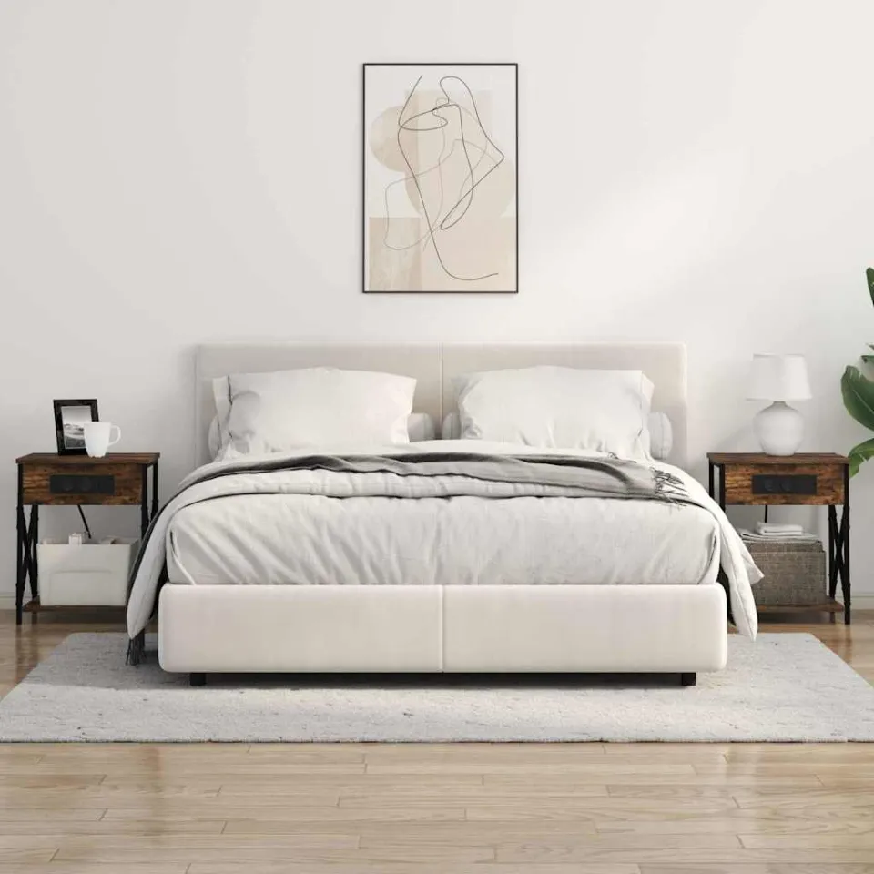 vidaXL Nachtkastje 2 st Gerookt eiken 41 x 31 x 51 cm Bewerkt hout, foto 4